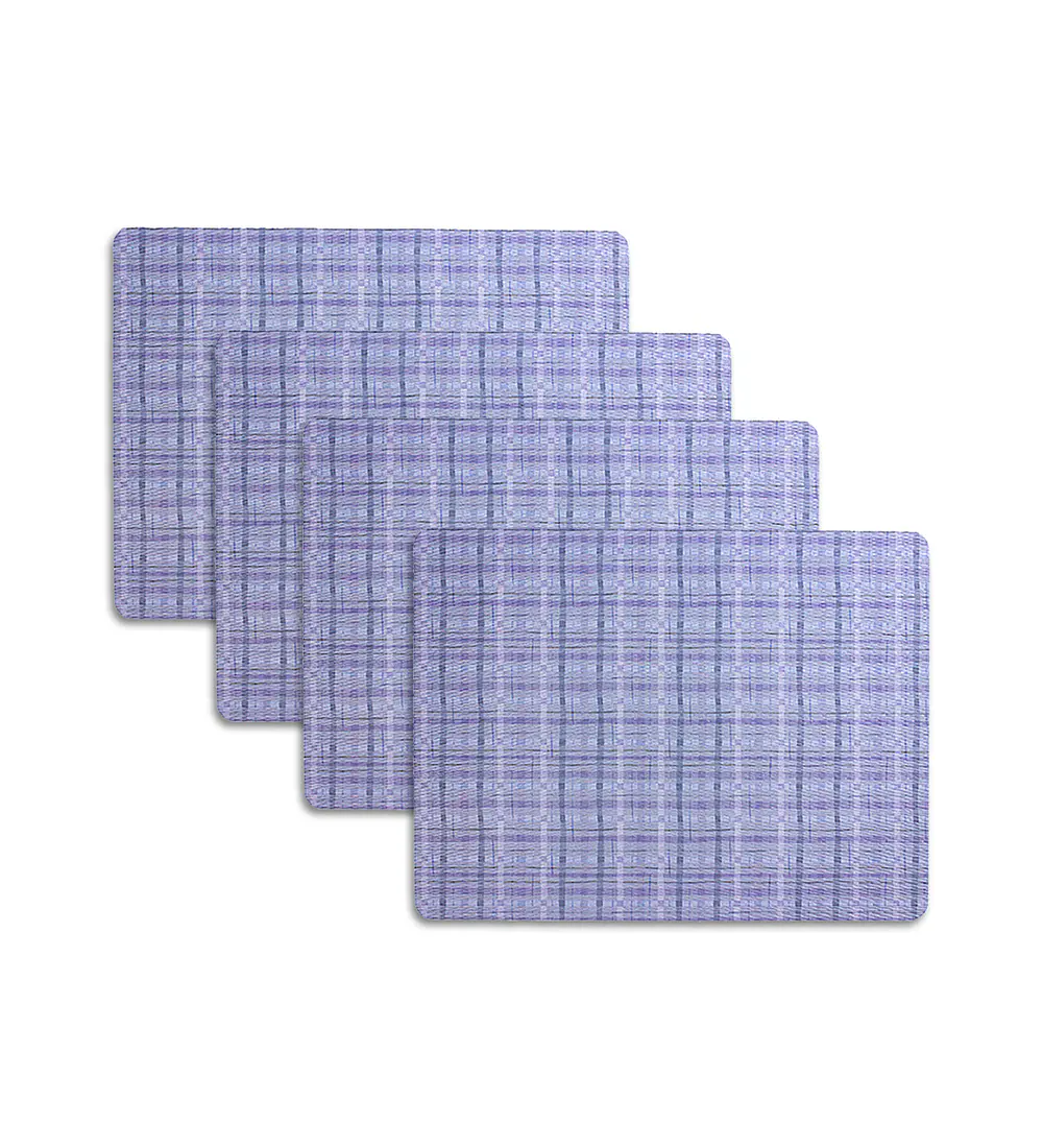 Set 4 Individuales Mauve Grid Rectangular