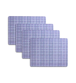 Set 4 Individuales Mauve Grid Rectangular
