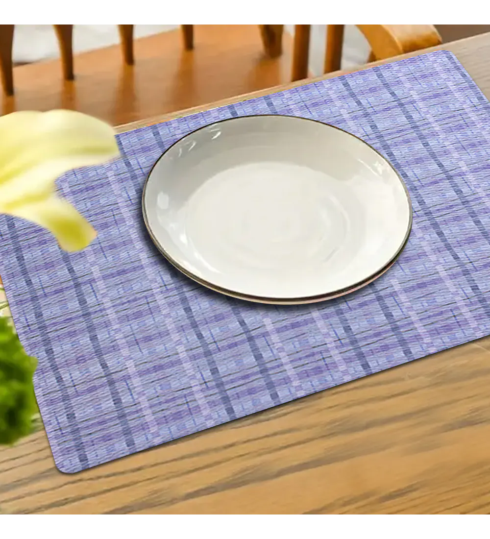 Set 4 Individuales Mauve Grid Rectangular