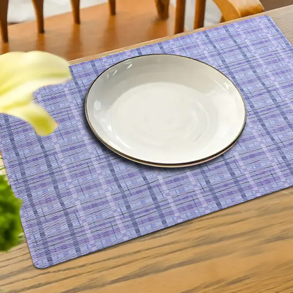 Set 4 Individuales Mauve Grid Rectangular - Ediciones de Mesa  3