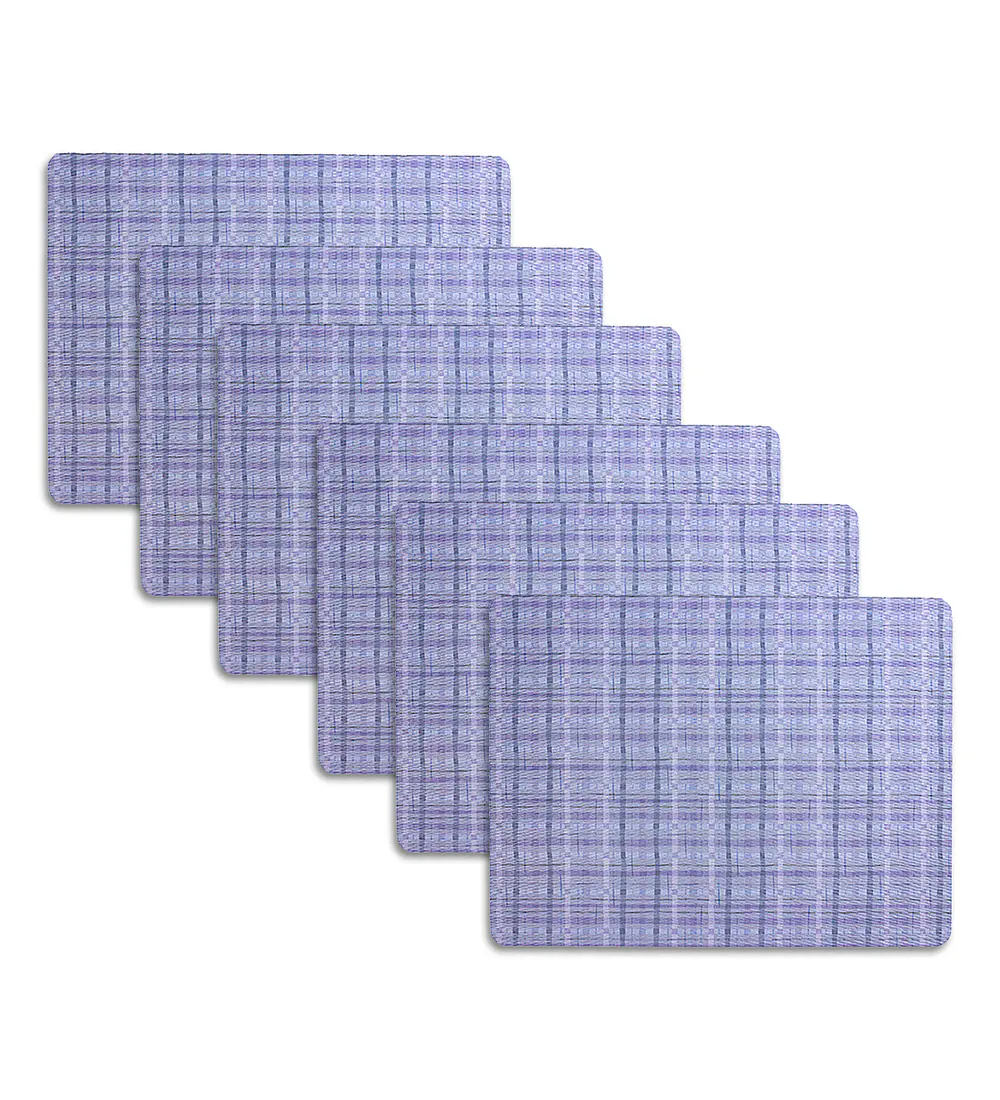 Set 6 Individuales Mauve Grid Rectangular