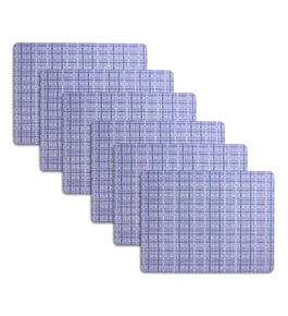 Set 6 Individuales Mauve Grid Rectangular