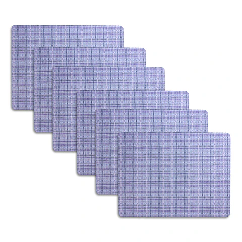 Set 6 Individuales Mauve Grid Rectangular - Ediciones de Mesa 