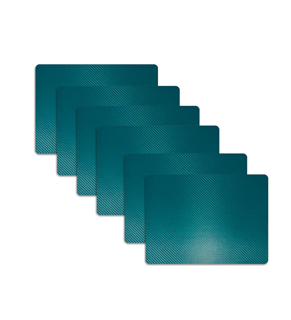 Set 6 Individuales Rectangular Petróleo Geometric 