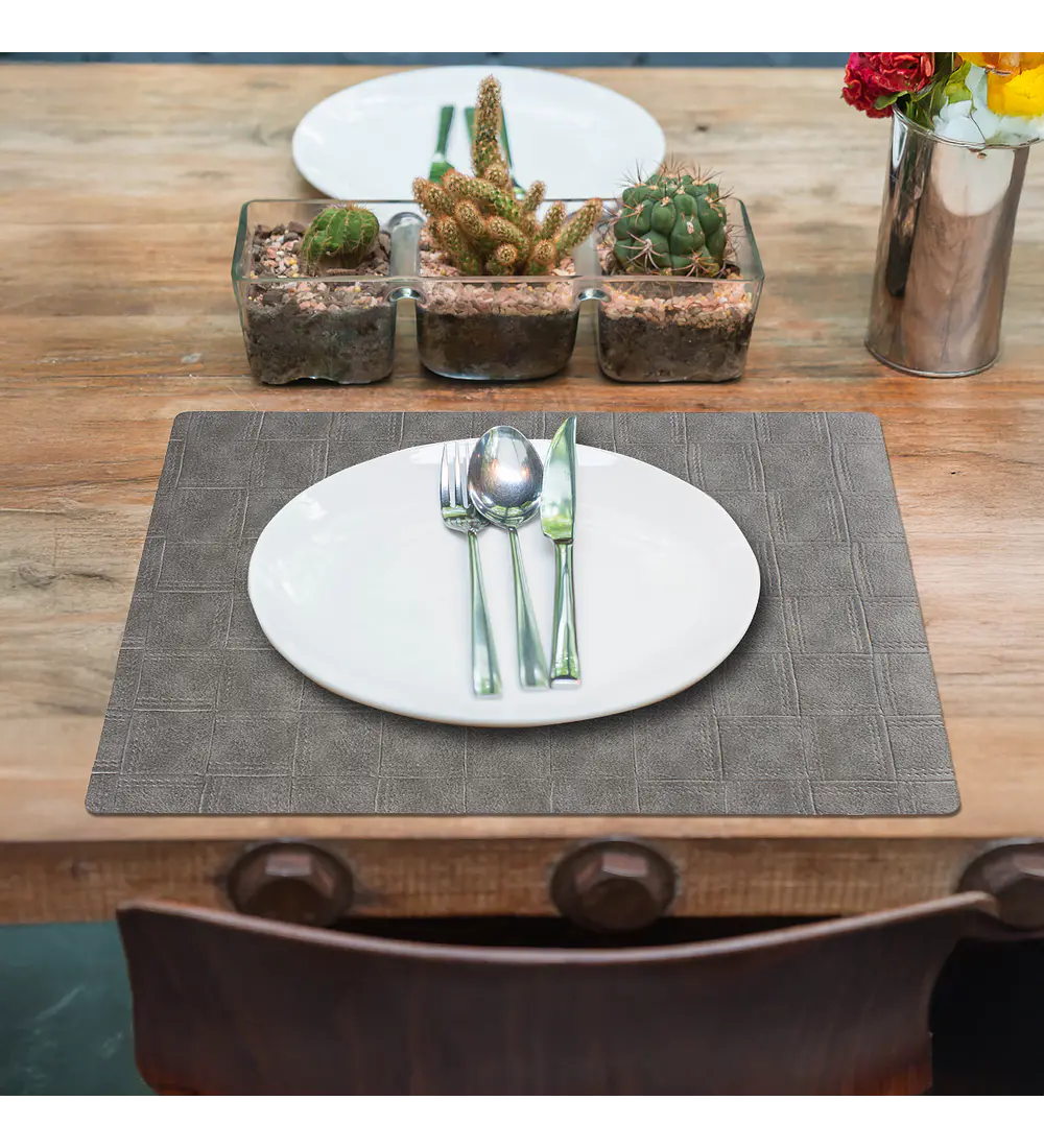 Set 4 Individuales Gris Smoke Woven