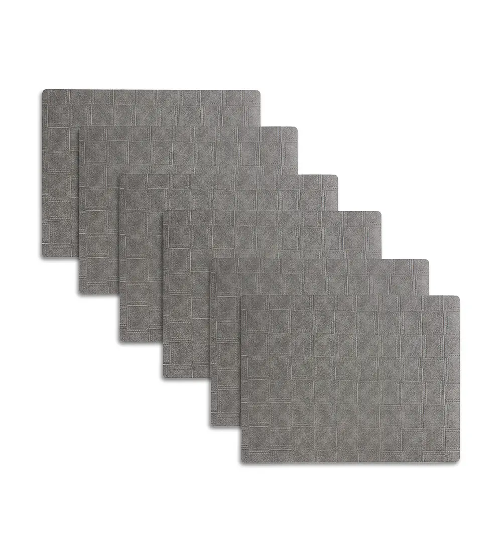 Set 6 Individuales Gris Smoke Woven Rectangular