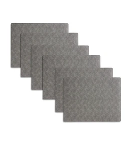 Set 6 Individuales Gris Smoke Woven Rectangular