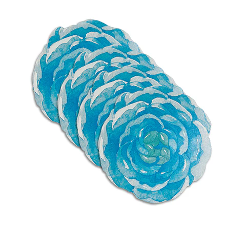 Set 4 Individuales Redondo Blue Bloom - Ediciones de Mesa 