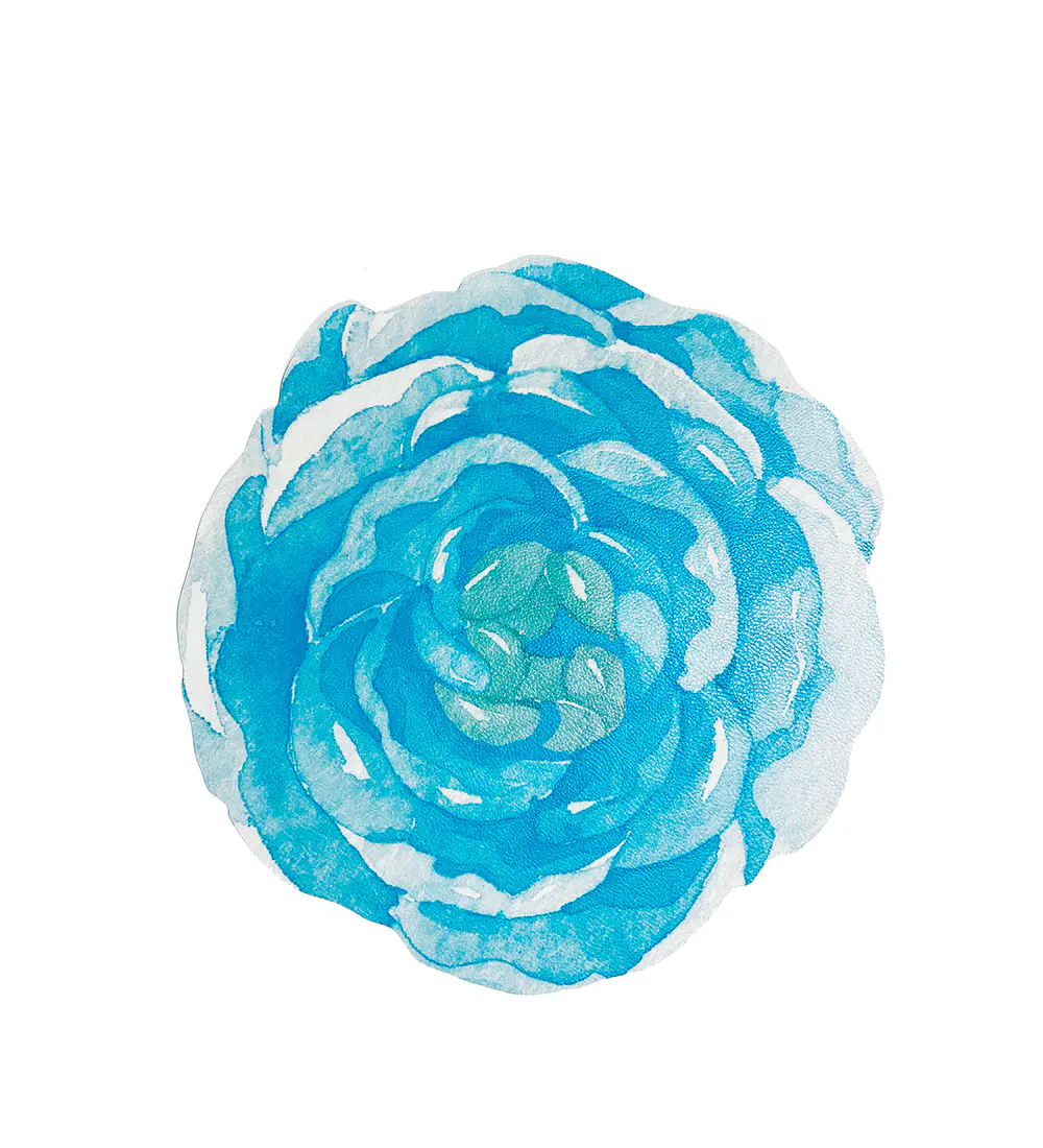 Set 6 Individuales Redondo Blue Bloom