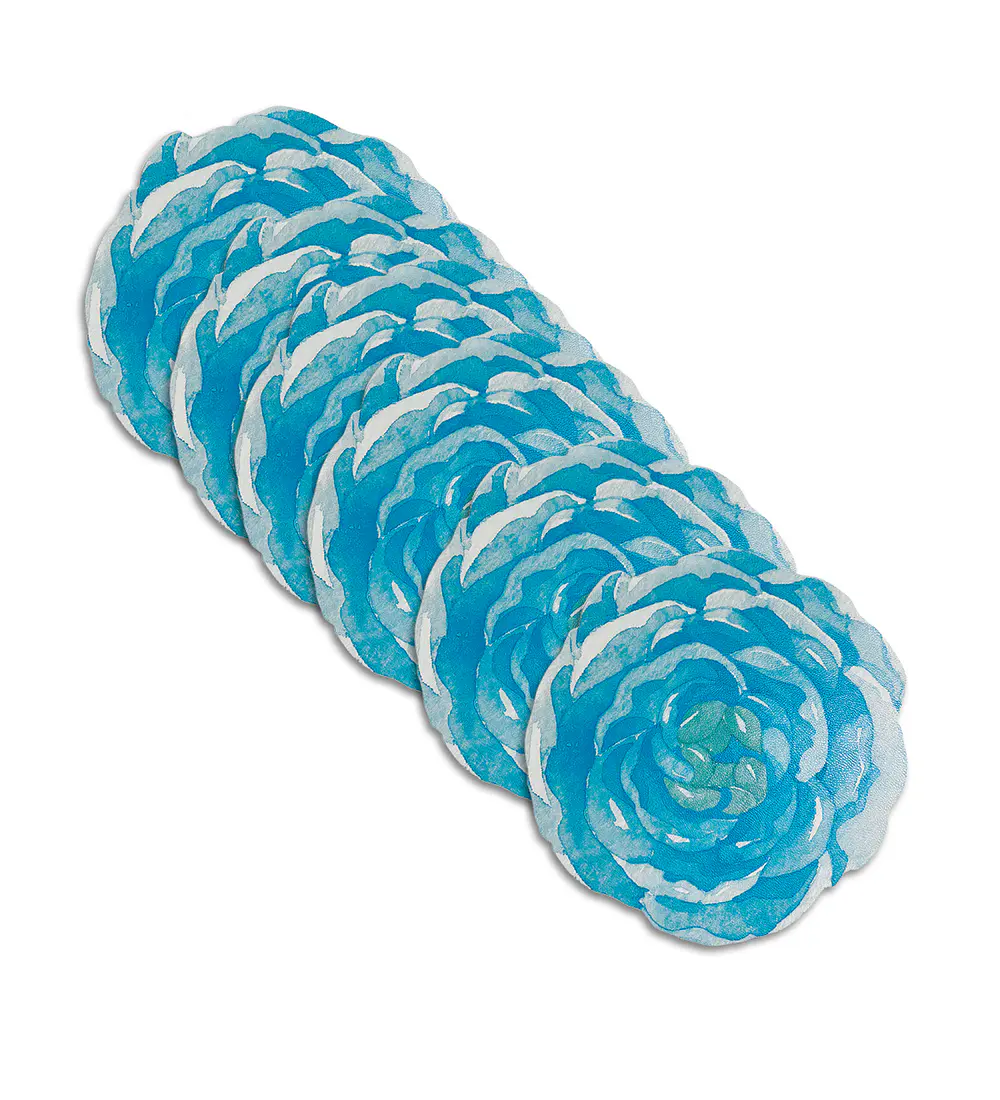 Set 6 Individuales Redondo Blue Bloom