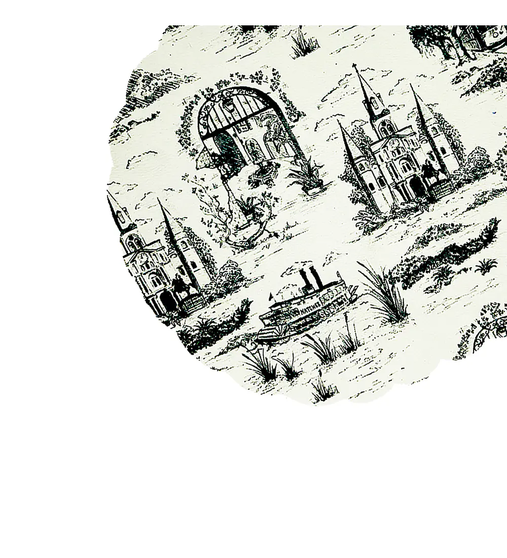 Set 4 Individuales Vintage Scenery Oval