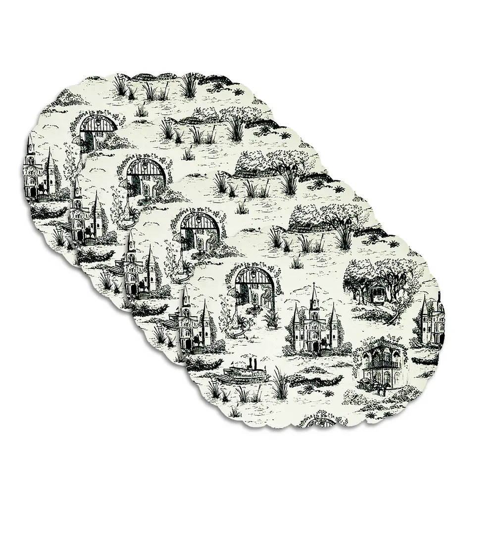 Set 4 Individuales Vintage Scenery Oval