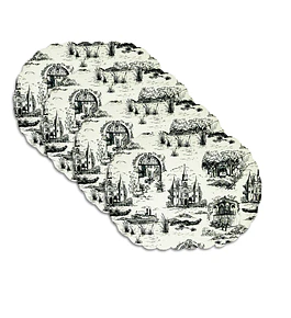 Set 4 Individuales Vintage Scenery Oval