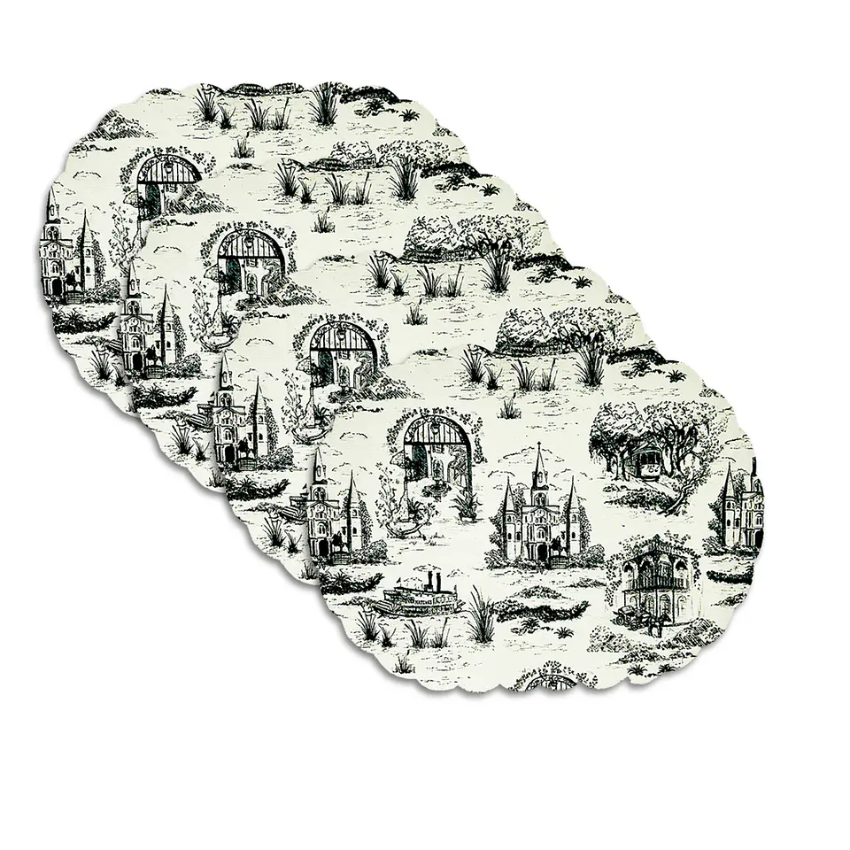 Set 4 Individuales Vintage Scenery Oval - Ediciones de Mesa  1