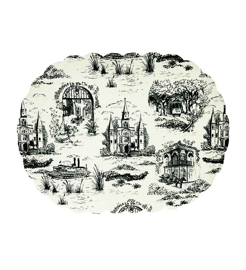 Set 4 Individuales Vintage Scenery Oval