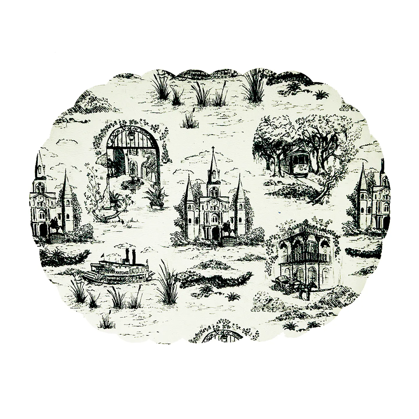 Set 4 Individuales Vintage Scenery Oval - Ediciones de Mesa  2