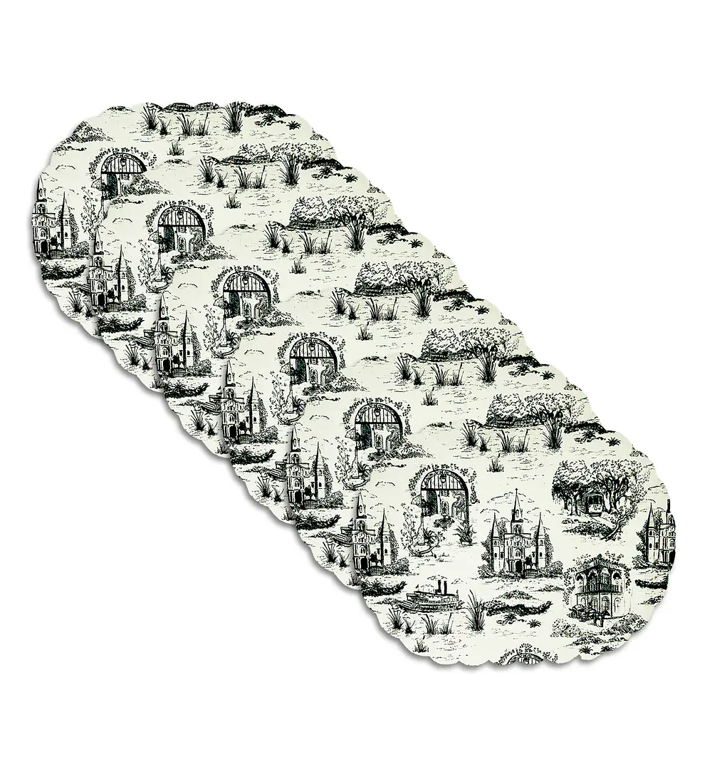 Set 6 Individuales Vintage Scenery Oval