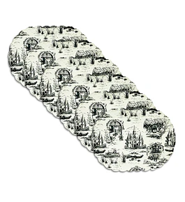 Set 6 Individuales Vintage Scenery Oval