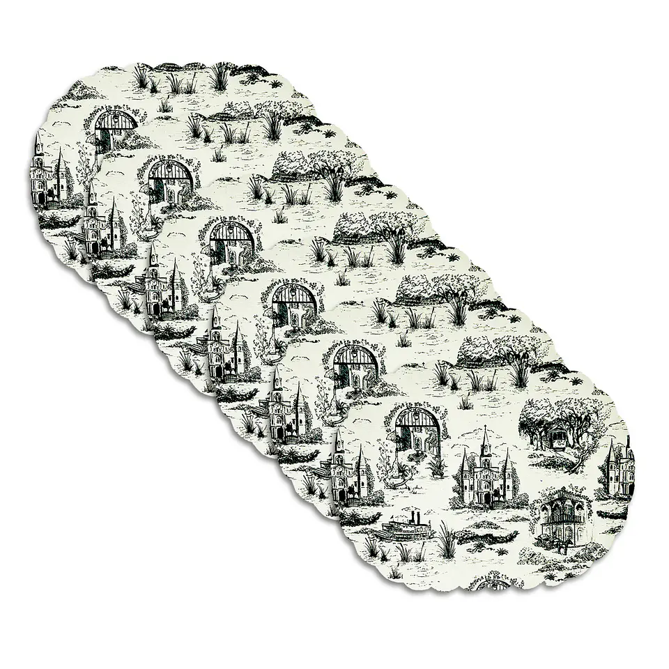 Set 6 Individuales Vintage Scenery Oval - Ediciones de Mesa  1
