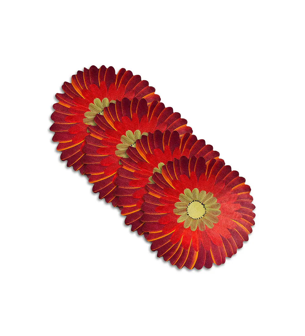 Set 4 Individuales Red Blossom Studio