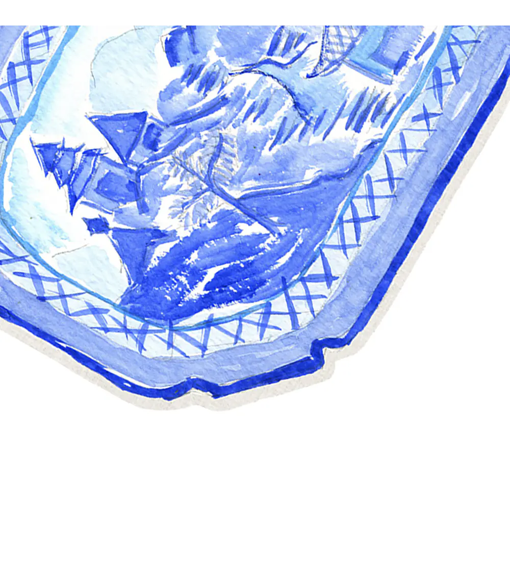 Set 6 Individuales Rectangular Blue Willow Studio