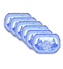 Set 6 Individuales Rectangular Blue Willow Studio