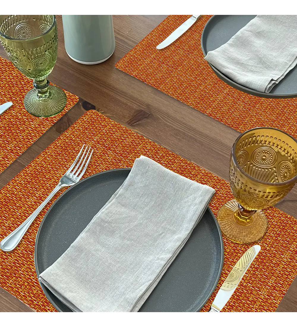  Set 6 Individuales Terracota Trama