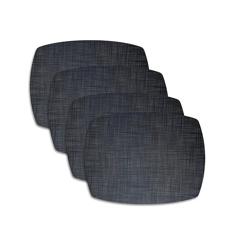 Set 4 Individuales Blue Deep Trama Curvo - Ediciones de Mesa