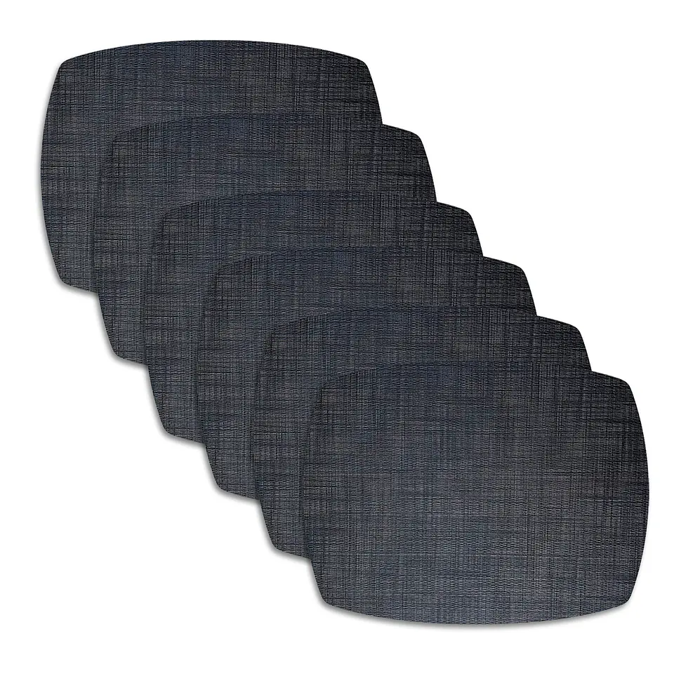 Set 6 Individuales Blue Deep Trama Curvo - Ediciones de Mesa 1