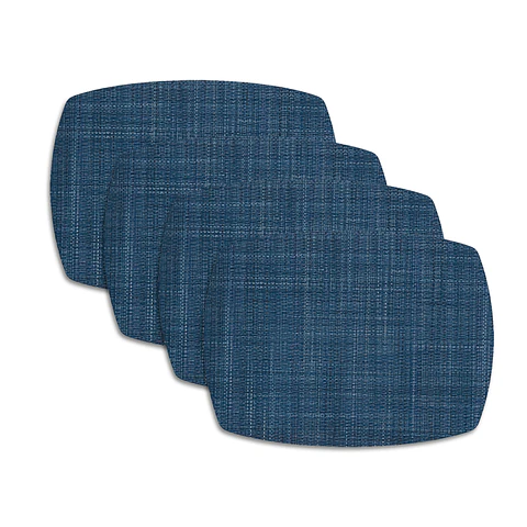 Set 4 Individuales Trama Curvo Índigo - Ediciones de Mesa