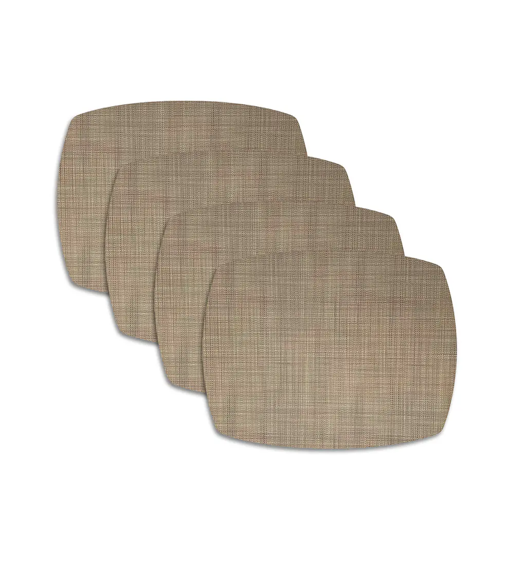 Set 4 Individuales Trama Curvo Greige