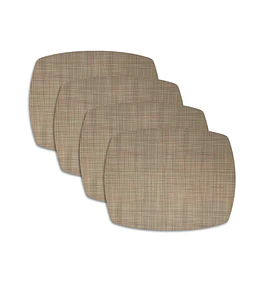 Set 4 Individuales Trama Curvo Greige