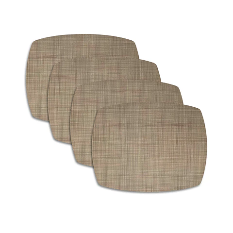 Set 4 Individuales Trama Curvo Greige - Ediciones de Mesa