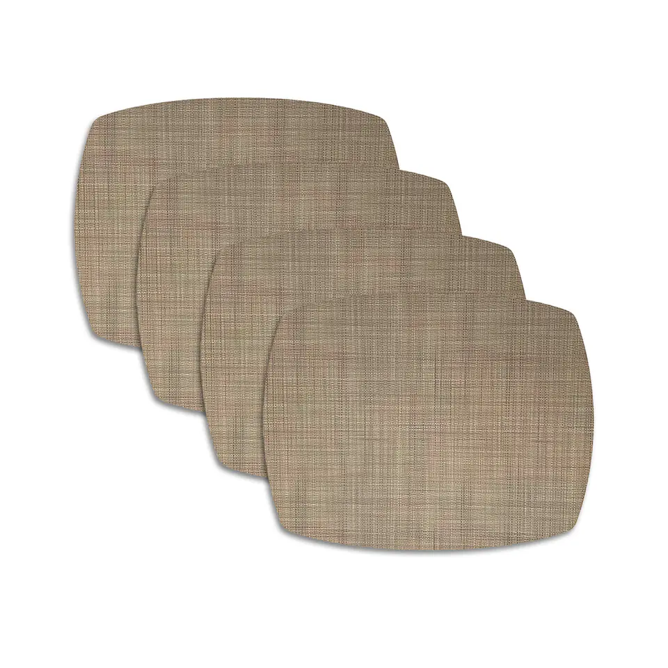 Set 4 Individuales Trama Curvo Greige - Ediciones de Mesa 1