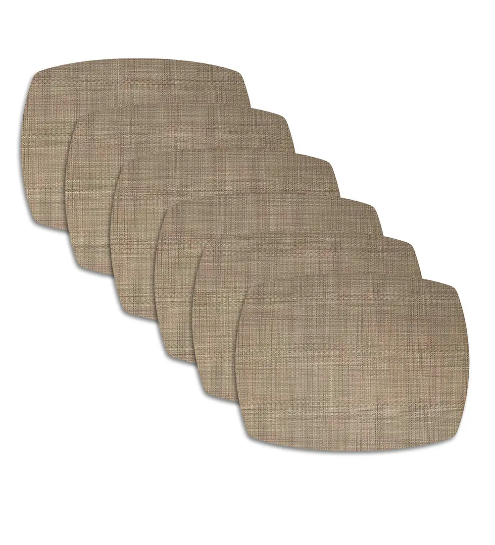 Set 6 Individuales Trama Curvo Greige