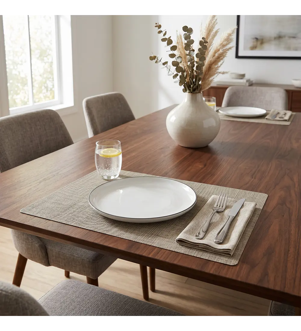 Set 4 Individuales Trama Rectangular Greige