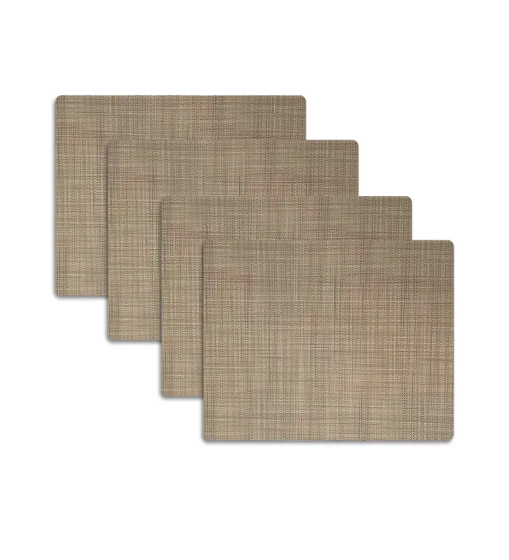 Set 4 Individuales Trama Rectangular Greige