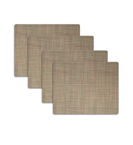 Set 4 Individuales Trama Rectangular Greige