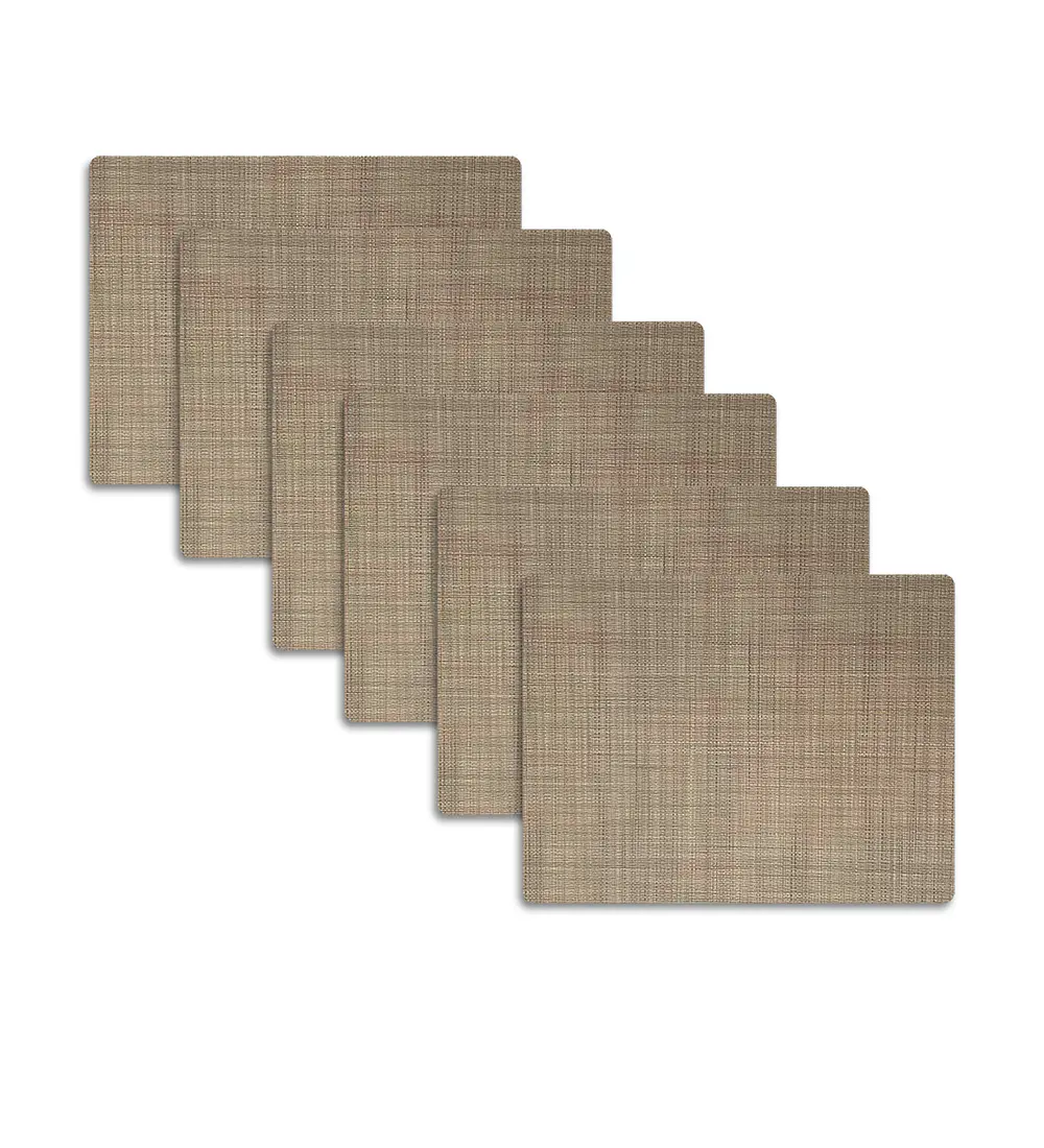 Set 6 Individuales Trama Rectangular Greige