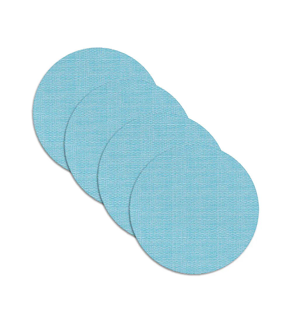 Set 4 Individuales Trama Redondo Celeste