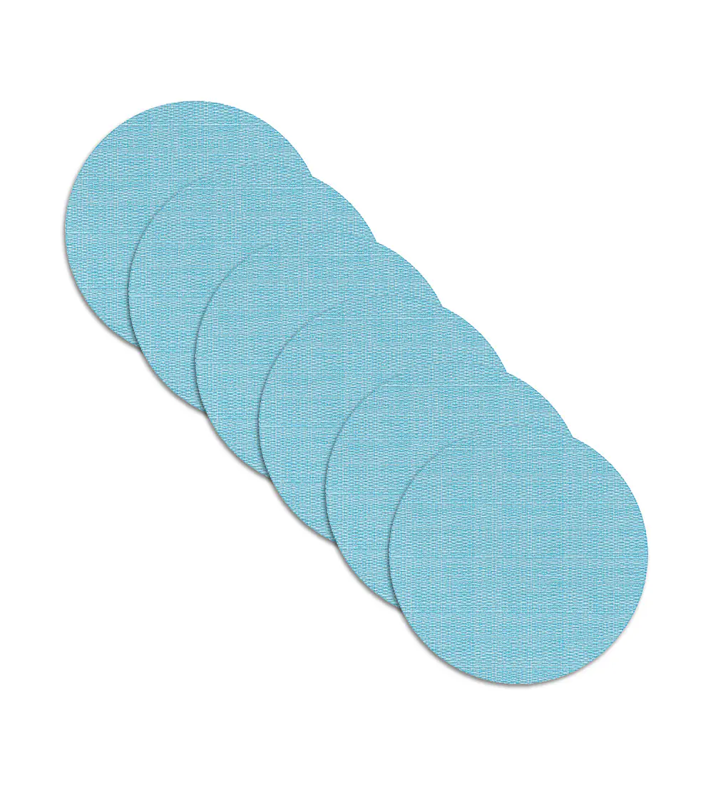 Set 6 Individuales Trama Redondo Celeste
