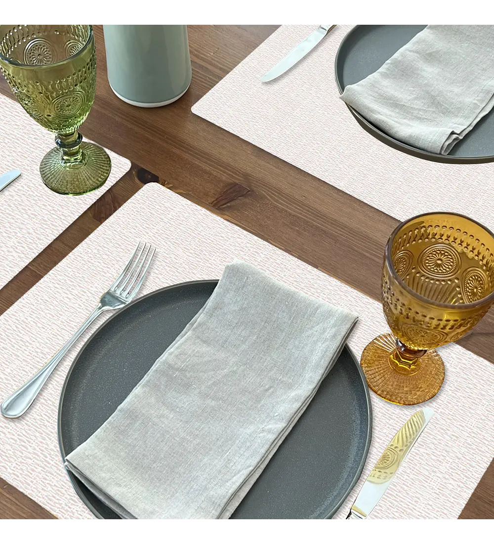 Set 6 Individuales Rectangular Estuco