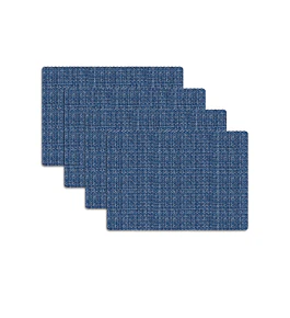 Set 4 Individuales Trama Rectangular Denim - Ediciones de Mesa