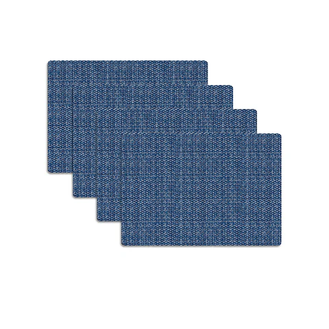 Set 4 Individuales Trama Rectangular Denim - Ediciones de Mesa