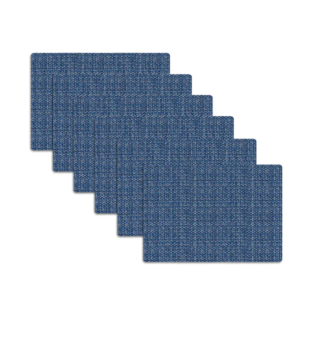 Set 6 Individuales Trama Rectangular Denim