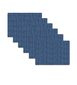 Set 6 Individuales Trama Rectangular Denim - Ediciones de Mesa