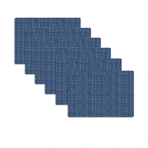 Set 6 Individuales Trama Rectangular Denim - Ediciones de Mesa