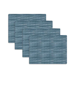 Set 4 Individuales Trama Rectangular Prisma Petróleo - Ediciones de Mesa