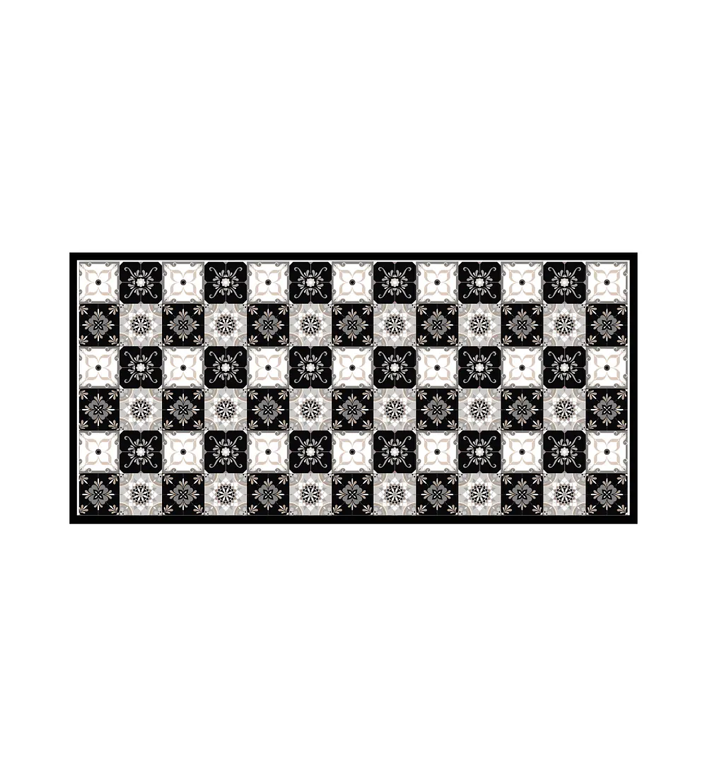 Alfombra Baldosa Clasica Gris 50x352cm