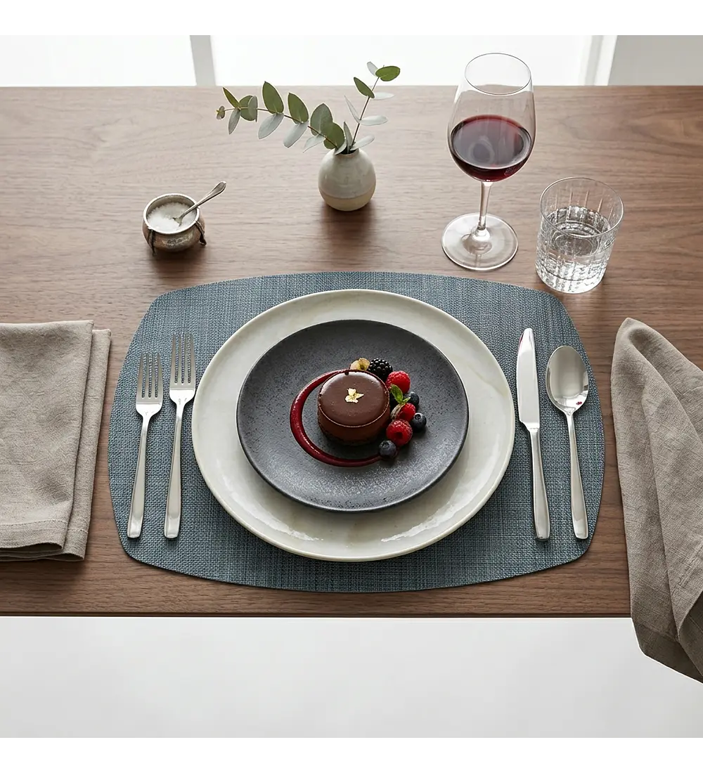 Set 6 Individuales Steel Trama Curvo - Ediciones de Mesa